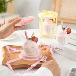Gift Wrap 10 round French cake box packaging wedding party baking gift decoration portable transparent paper cup biscuit boxQ240511