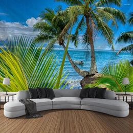 Tapestries Beach Scenery Tapestry Wallpaper Art Large Pography Background Curtains Living Room Decoration