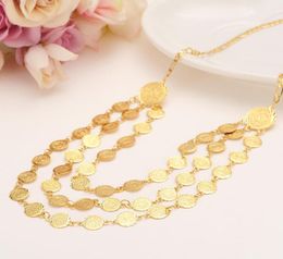 45cm high quality Islam Coin chocker Chain Jewelry Arab Necklace Gold Color Africa Middle East Metal Coin IsraelTurkeyEgypt9259568