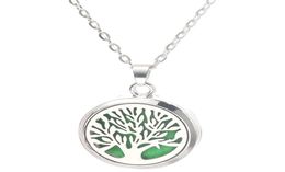 Tree Of Life Aroma Box Necklace Magnetic Stainless Steel Essential Oil Diffuser Perfume Box Locket Pendant Jewelry6253884