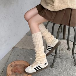 Women Socks Korean Style Fashion Long Soft Stockings Solid Colour Knee Autumn Winter Warm Thick 2024