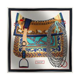 Europe United States Expensive New H luxury silk scarf women vintage printed fashion square scarf silk scarf H Horse scarf Turban Headband