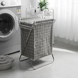 Laundry Bags Stainless Steel Bracket Cotton Basket Dirty Clothes Storage Folding Large Toy Bucket LB597