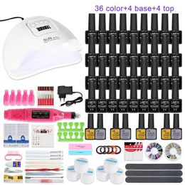 Nail Art Kits Nail Set 54W UV Lamp Nail drying With Multiple nail polishes nail Gel Polish Kit Manicure Set electric Nail drill Nail Tools Set T240510