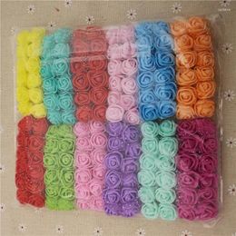 Decorative Flowers 2cm Artificial Rose Flower Heads 144pcs/lot PE Foam Fake For Handmade DIY Craft Wedding Party Decoration Supplies AQ209