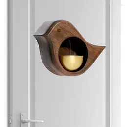 Decorative Figurines Wood Doorbell Chimes Wind Chime Ornaments Magnetic Bird-Shaped Suction Store Entrance Alert Door