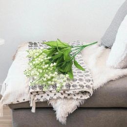 Decorative Flowers Artificial Lily Of The Valley Plastic Fake Table Centerpiece Decoration 1pc White Plants