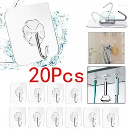 Hooks Traceless Sticker Heavy Hook Adhesive Bathroom On Wall Door Kitchen Duty Anti-skid 5/10/20 Transparent Pcs Stick