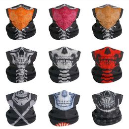 Fashion Face Masks Neck Gaiter Cosplay Skull Getter Party Quick Breathable Art Painting Movie Black Avatar Female Bicycle Hiking Travel Bandage Q240510