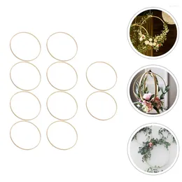 Decorative Flowers 20 PcsDecorative DIY Christmas Wreath Anniversary Leis Circle Frame Moss Hoop Garland Wood Floral Tools