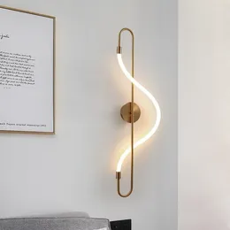 Wall Lamp Nordic Minimalist Note Line Modern Bedroom Bedside Living Room Dining El Indoor Decoration Lighting Fixtures
