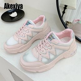 Fitness Shoes Autumn Women Openwork Mesh Pink Green Breathable Fashion Wild Daddy Casual Comfortable Sports S619