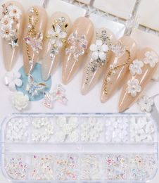 Box Colourful Various Petal Flowers Bow Ties Glazed Pearl 3d Nail Art Decorations Charms Glitter Supplies Tools Jewelry6912985