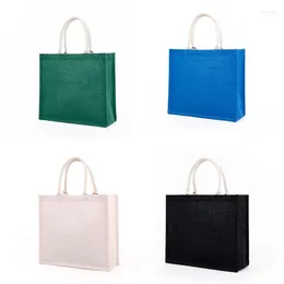 Shopping Bags Blank Burlap Reusable Clutch Bag Lightweight Shoulder Casual Tote Large Handbags For DIY Embroidery Print