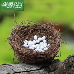 Moss Horticulture Garden Simulation Micro Landscape Happiness Vine Weaving Bird's Nest Egg Decoration Accessories Small Ornaments