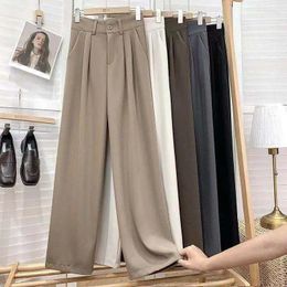 Women's Pants Women High Waist Baggy Vintage Chic Wide Leg Trousers Zipper Oversize Plus Size Solid Elegantes Fashion Office Wear