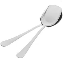 Spoons 2 Pcs Male Spoon Serving Utensils Long Handle Restaurant Large Stainless Steel
