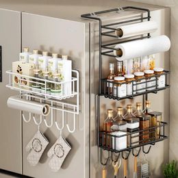 Kitchen Storage Refrigerators Side Shelfs Spice Rack Organiser Shelf Space Saving Magnetic Suction Refrigerator Racks