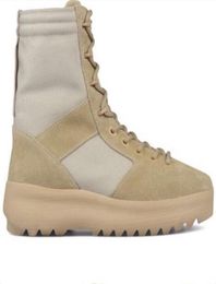 High top designer west season brown suede boots exclusive genuine leather lace up military desert outdoor tooling boot7619663