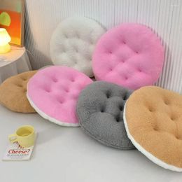 Pillow Round & Square Faux Sherpa Chair Soft Padded Seat Dining Room Kitchen Office Decoration Backrest