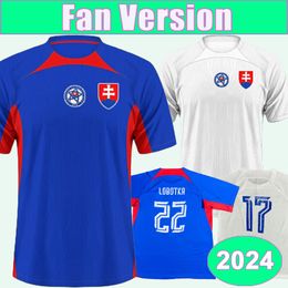 2024 Slovakia Mens Soccer Jerseys National Team SATKA DUDA LOBOTKA HANCKO HARASLIN PEKARIK Home Away Football Shirt Short Sleeve Uniforms