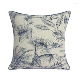 Pillow Tropical Jungle Monkey Cover Gray Blue Chenille Sofa Decorative Nature House Luxury Living Room Home Decor