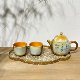 Teaware Sets China Ceramic Kiln TransformationTea Set Tray One Pot And Two Cups Of Tea For Home Office Use