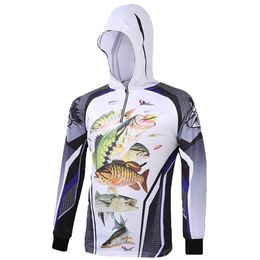 Men's Casual Shirts Fishing shirt for men UV resistant quick drying mosquito proof ice shavings sun protection outdoor mens fishing hooded clothing Q240510