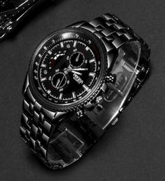 ROSRA Watches Men Sports Watches Black Stainless Steel Quartz Wristwatches Men Military Watches Relogio Masculino horloge mannen H5582951