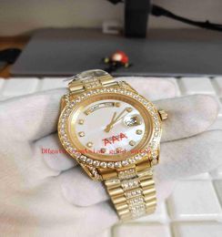 Maker Ladies watches 36MM m1183880013 White Dial 18K Yellow Gold Diamond inlay bracelet Automatic Women039s Watch Wristwatches8854113
