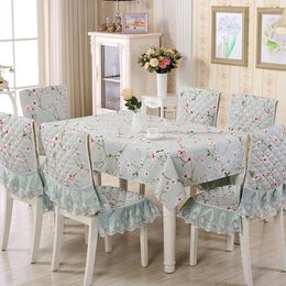 Table Cloth Europe Lace Floral Home Kitchen Party Tablecloth Set Suit Table-cloth Rectangular Round Square Chair Cover F6