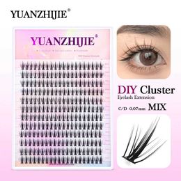 False Eyelashes YUANZHIJIE 12 line DIY 144 cluster segmented eyelashes natural 8-15mm mixed length personal mink eyelash extension makeup products Q240510