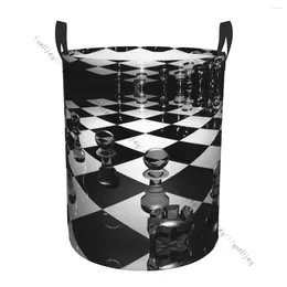 Laundry Bags Dirty Basket Foldable Organiser Chess Board Print Clothes Hamper Home Storage