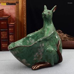 Decorative Figurines American Retro Creative Entries Kangaroo Sugar Bowl European Style Portraits Decorations Key Plate Home Desk