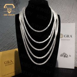 Iced Out Fine Jewelry Hip Hop Chain For Men Women Sier VVS Color Moissanite Diamond Tennis Bracelet Necklace