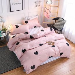 Bedding Sets Korean Style Princess Children Cartoon Girls Active Cotton Four-piece Duvet Cover Student Dormitory Bedroom