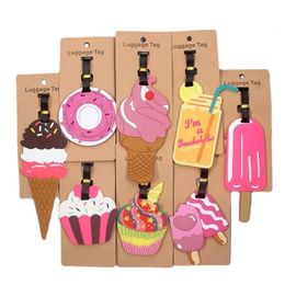 Cute Suitcase Tag Ice Cream amp Cake Travel Accessories Luggage Silica Gel ID Addres Holder Boarding 240511