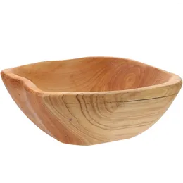 Plates Wooden Fruit Plate Creative Serving Tray Snack Household Storage Box For Home Office Shop Desktop ( 15-19cm Irregular