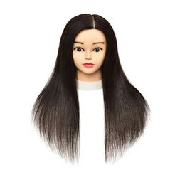Mannequin Heads 100% genuine human hair training hairdresser mannequin head doll hairstyle 12-18 inches Q240510