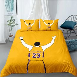 Bedding Sets 3D Hoopster Design Duvet Cover Set Comforter Cases Pillow Covers Full Twin Double Single Size Yellow Bed Linens