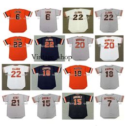 Vin Retro J.T. SNOW 22 WILL CLARK 20 BOBBY MURCER 15 Bob Brenly 18 DUANE KUIPER 30 DERREL THOMAS KEVIN 7 MITCHELL Grey White Orange Black