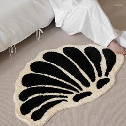 Carpets Ivory Shell Shggy Tufted Carpet Chic Soft Fluffy Floor Bedside Rugs Non-Slip Absorbent Bathroom Mat Bedding Room Decor