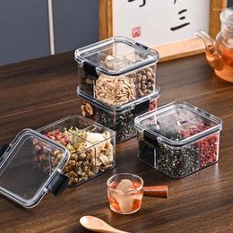 Storage Bottles Kitchen Compartment Flower Tea Sealed Jar PET Fresh Organiser Grocery Dried Fruits Moisture Resistant Savings