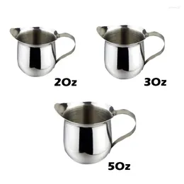 Wine Glasses 3 Pack Stainless Steel Bell Creamer Espresso S Frothing Pitcher Cup Latte Art Measure Cup( 2/3/5 Oz)