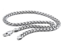 Chains 100925 Sterling Silver Punk Necklace Men 10MM Curb Cuban Link Chain Chokers Gift Fashion Vintage For Man Solid Jewelry6383791