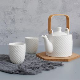 Teaware Sets Modern Ceramic Tea Set Creative Relief Nordic Flower Pot Old Style Cool Water Cup