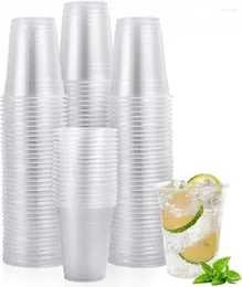 Disposable Cups Straws 25/50/100 Pcs Clear Plastic Cup Outdoor Picnic Birthday Kitchen Party Tableware Tasting 200ml.