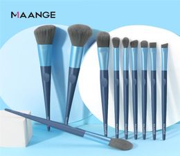 MAANGE 10 PCS Makeup Brushes Sets Cosmetics Eye Shadow Brush Blush Loose Powder Brush Make Up Tools7299702