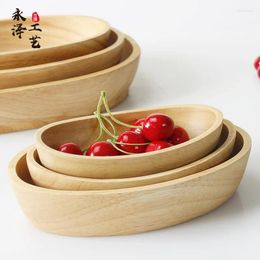 Plates Kitchen Accessories Bowl And Dish Set Wood Rice Tableware Salad Oval Solid Material Pattern Origin