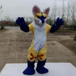 2025 halloween Yellow Husky Fox Mascot Costume Fancy dress carnival Cartoon theme fancy dress For Men Women Festival Dresss